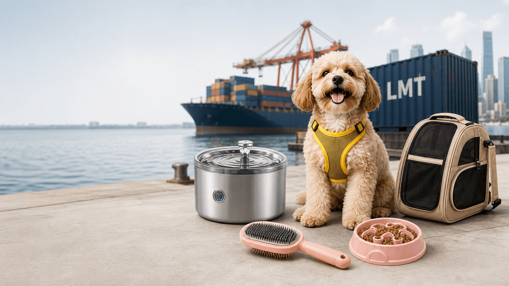 Produtos pet selecionados junto ao porto de origem