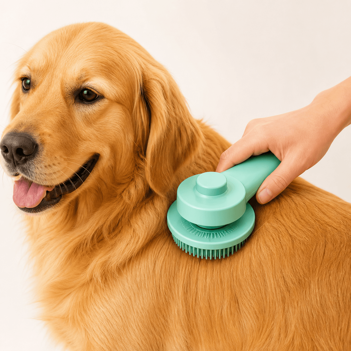 Escova removedora de pelos com botão